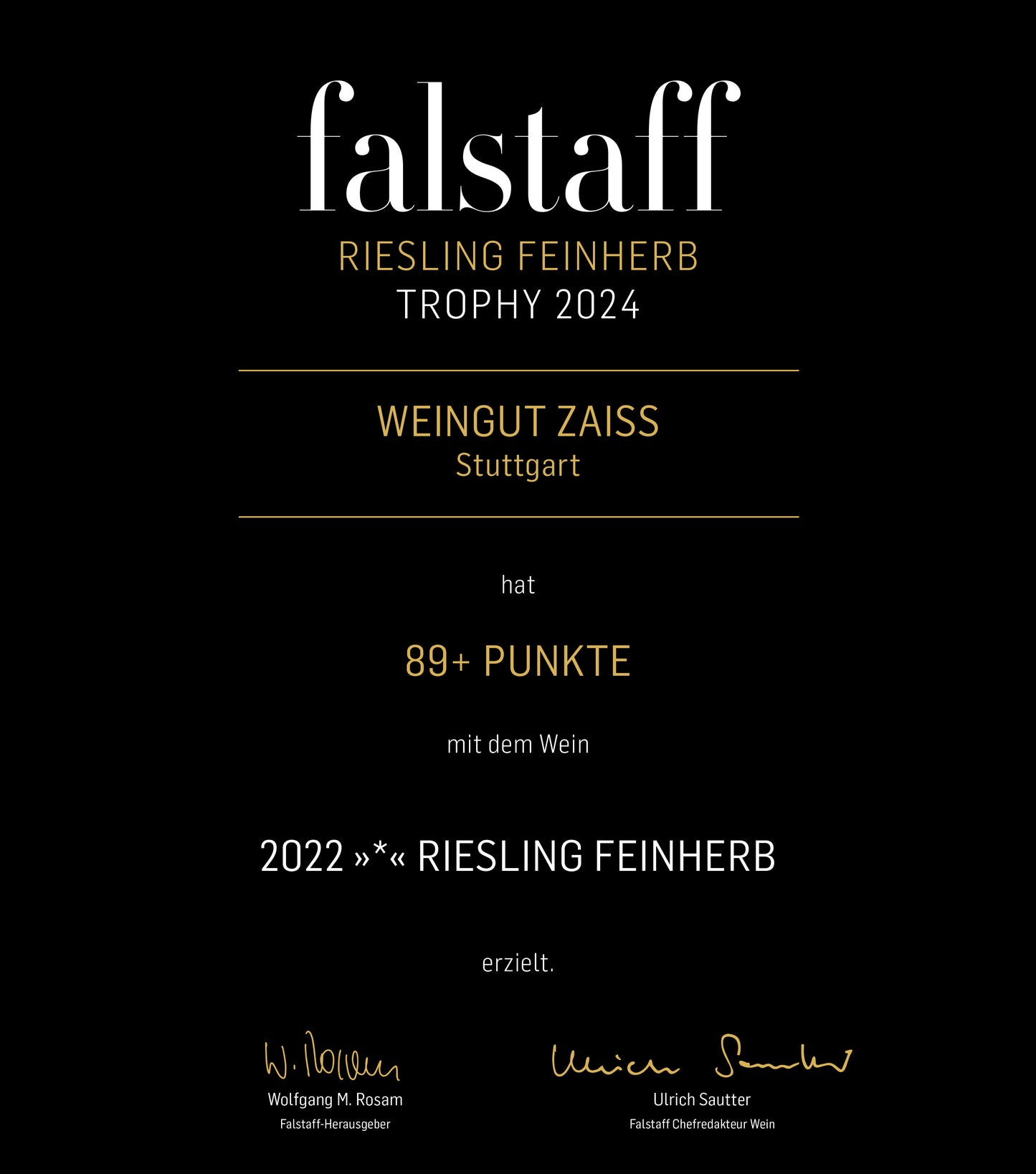 Falstaff Riesling feinherb Trophy 2024