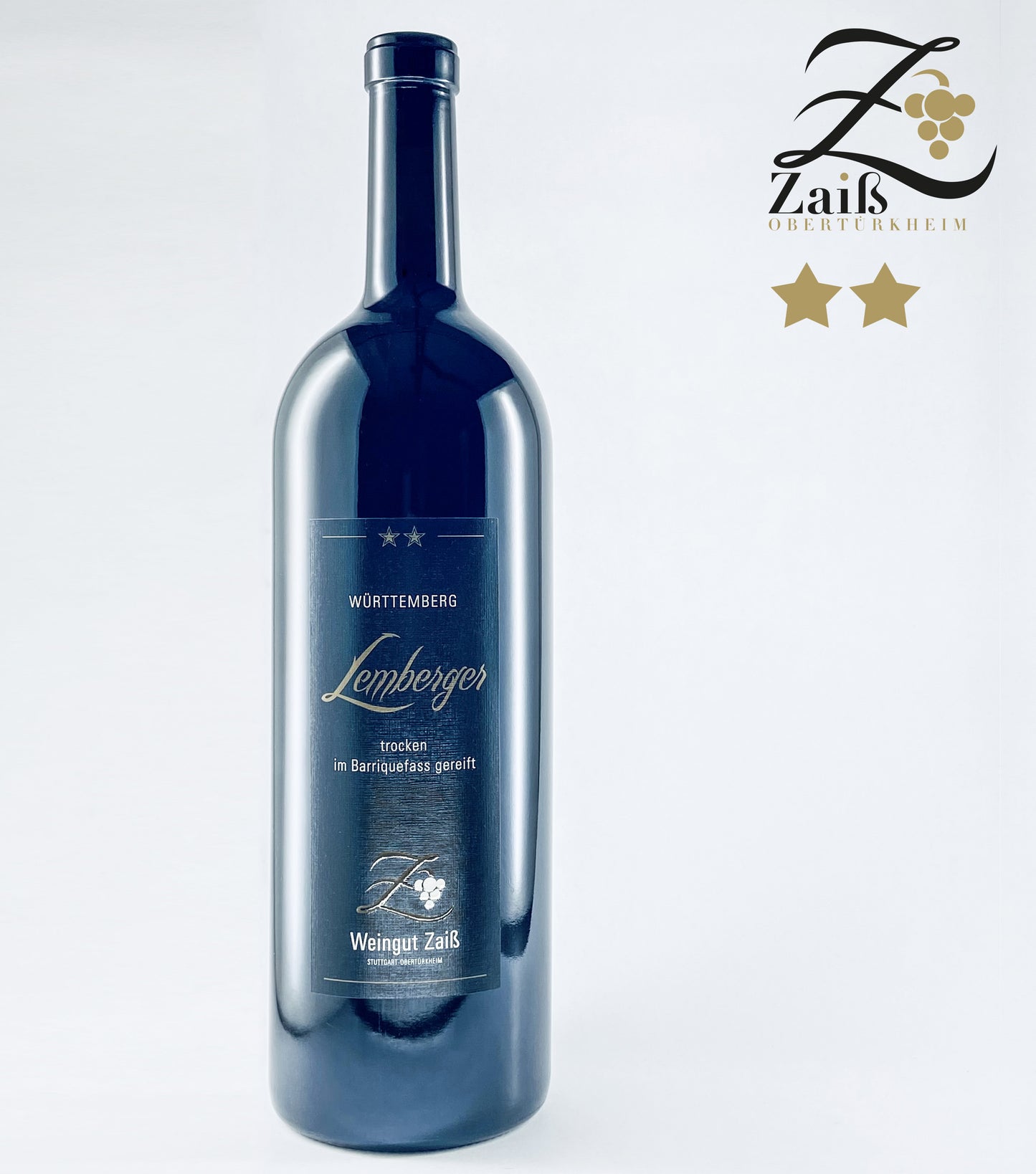 Lemberger ** QbA trocken -Barrique- Doppelmagnum - Rotwein