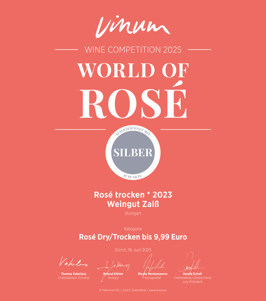 Vinum Auszeichnung Rosé * QbA trocken - Roséweine