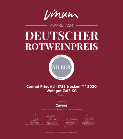 Vinum Award 2024 | Deutscher Rotweinpreis | Silber mit 88 Punkten