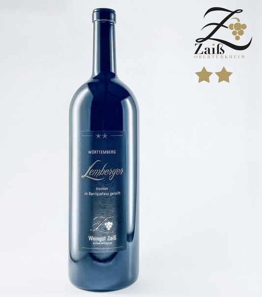 Lemberger ** QbA trocken -Barrique- Doppelmagnum - Rotwein